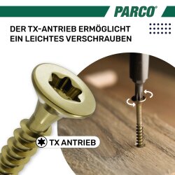 Spaanplaatschroeven 4 x 50 mm voldraad geel verzinkt Torx 20 – 200 Stuks