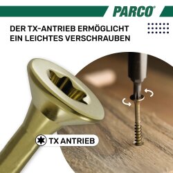 Spaanplaatschroeven 4 x 50 mm voldraad geel verzinkt Torx 20 – 200 Stuks