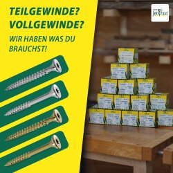 Jet-Fast Universele schroeven 4 x 40 mm verzinkt voldraad Torx 20 - 500 Stuks