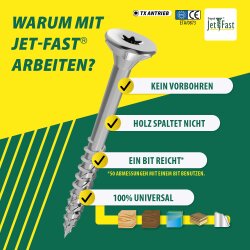 Jet-Fast Universele schroeven 4,5 x 70 mm verzinkt...