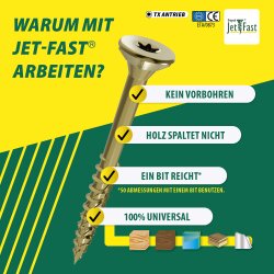 Jet-Fast Universele schroeven 4,5 x 70 mm geel verzinkt...