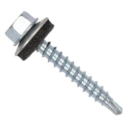 Damwandschroeven 4,8 x 35 mm blank verzinkt met EPDM-ring...