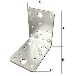 Hoekverbinder 50 x 50 x 35 mm verzinkt – Per Stuk