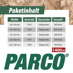 Spaanplaatschroeven assortiment - 1400 stuks