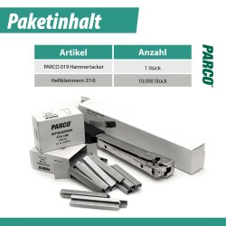 Hammertacker Typ 019 inkl. 10.000 Stück Heftklammern