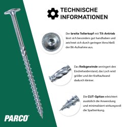 Tellerkopfschraube mit Informationen