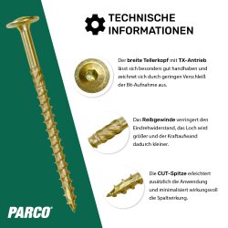 Tellerkopschroeven geel verzinkt Torx