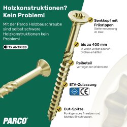Holzbauschraube in gelb verzinkt