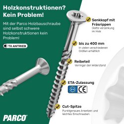 Holzbauschraube auf weißem Hintergrund