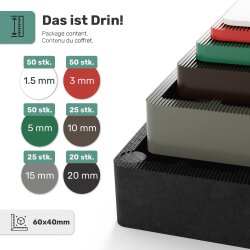 Unterlegplatten Sortiment - 220 Teilig