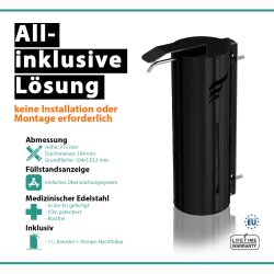 Desinfektionsspender Wall Schwarz 1,0L Kanister