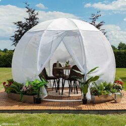 Pavillon rund mit Regenschirm und Moskitonetz