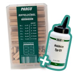 Holzdübel Sortiment + Holzleim
