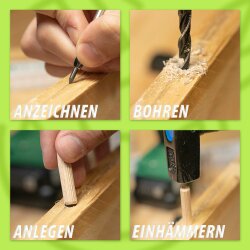 Deuvelset inclusief houtlijm D3 - 200 delig