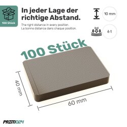 Kunststoff Unterlegplatten 40 x 60 x 10 mm - 100 Stück