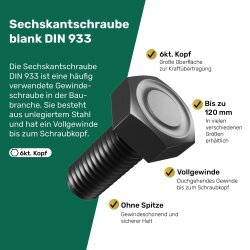 Din 933 Sechskantschraube blank