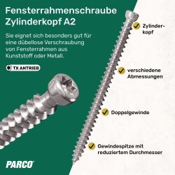 Fensterrahmenschrauben Zylinderkopf Edelstahl A2